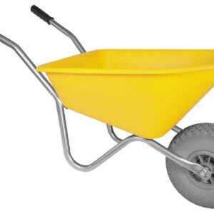 Kinderkruiwagen Hummer - Gemonteerd geleverd - 35 liter - Geel met softwiel