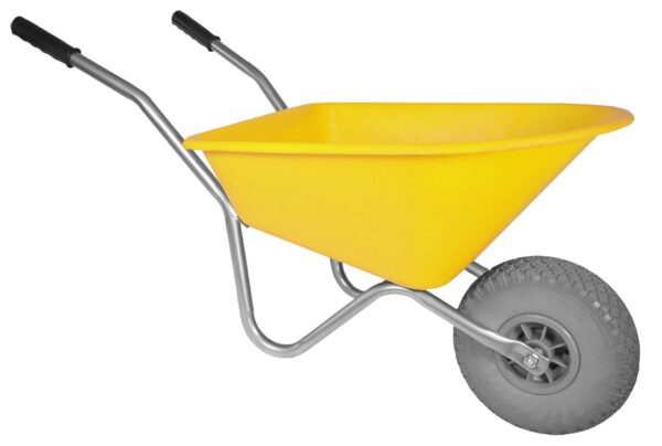 Kinderkruiwagen Hummer - Gemonteerd geleverd - 35 liter - Geel met softwiel