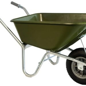 Klus-, Tuinkruiwagen Hummer - Gemonteerd geleverd - 100 liter - Verzinkt - Olijfgroen