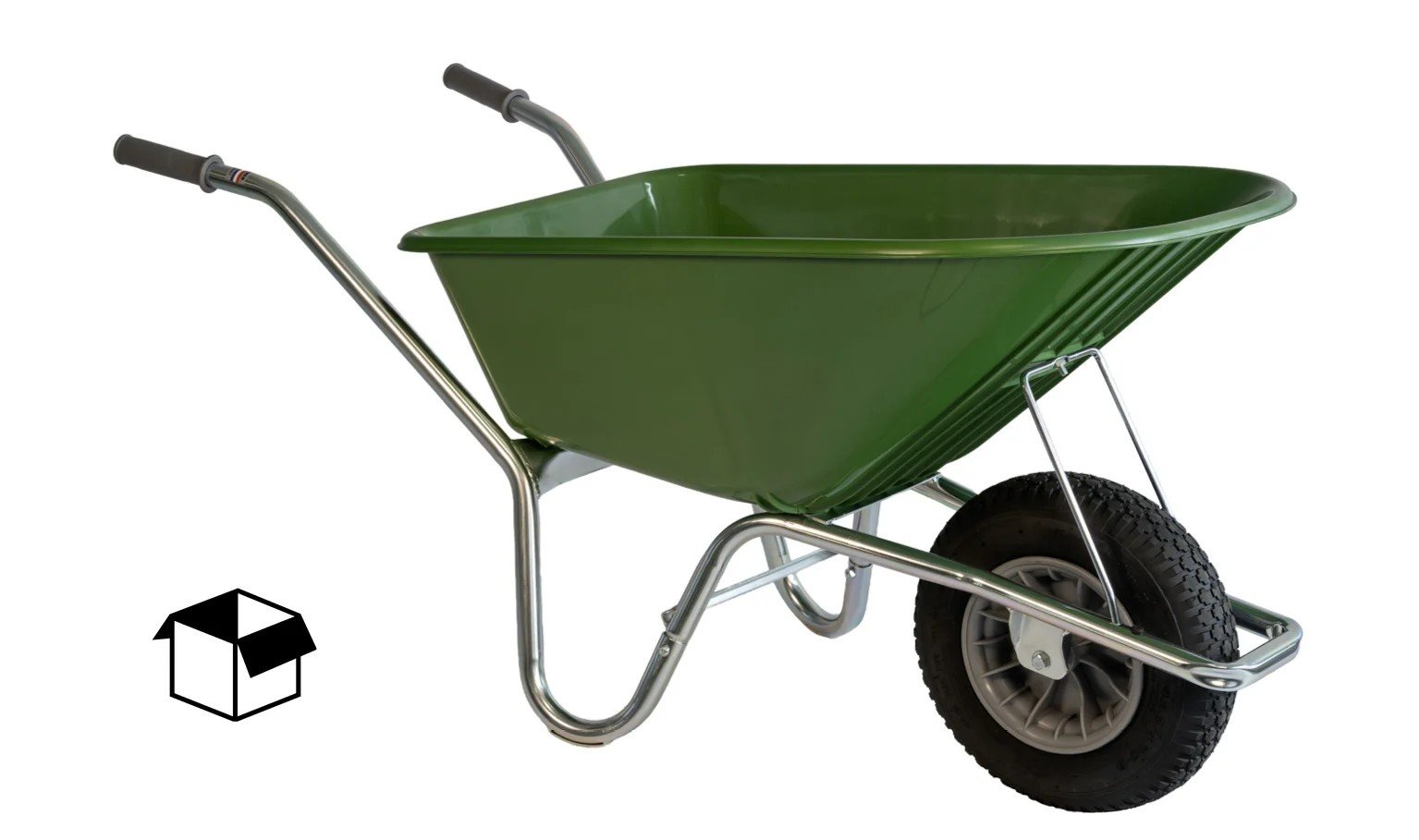 Klus-, Tuinkruiwagen Hummer - Doosverpakking - 100 liter - Verzinkt - Grasgroen - Afbeelding 2