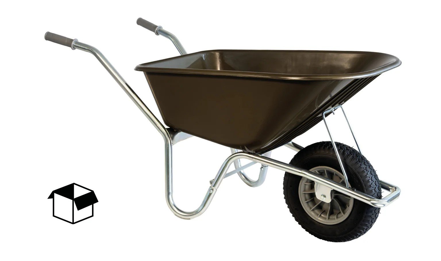 Klus-, Tuinkruiwagen Hummer - Doosverpakking - 100 liter - Verzinkt - Kastanjebruin - Afbeelding 2